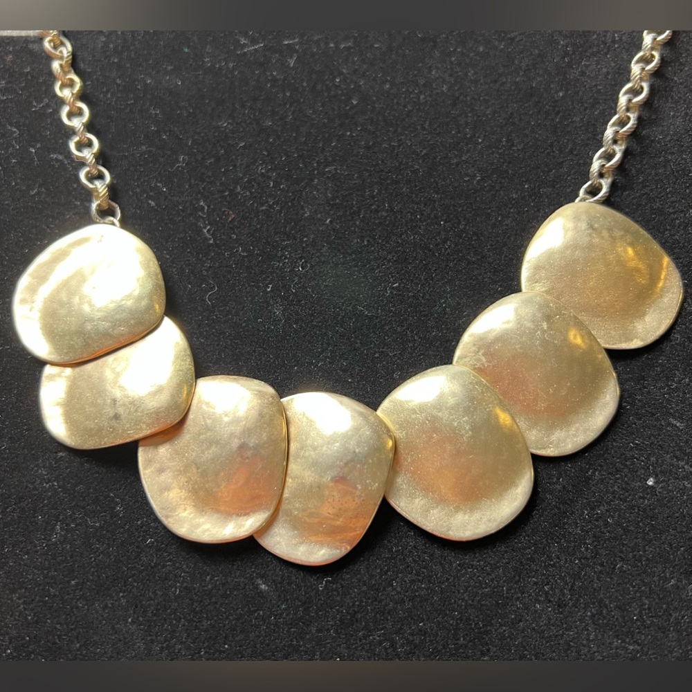 Matte medal disc necklace. Adjustable chain